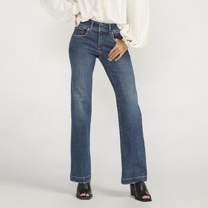 Silver Jeans Suki Mid Rise Trouser Leg Jeans, 30 x 33, Indigo